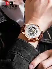 Часы механические мужские TEVISE GOLD скелетоны с автоподзаводом, водостойкие