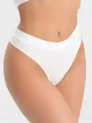 Белый женские трусы стринги, в рубчик