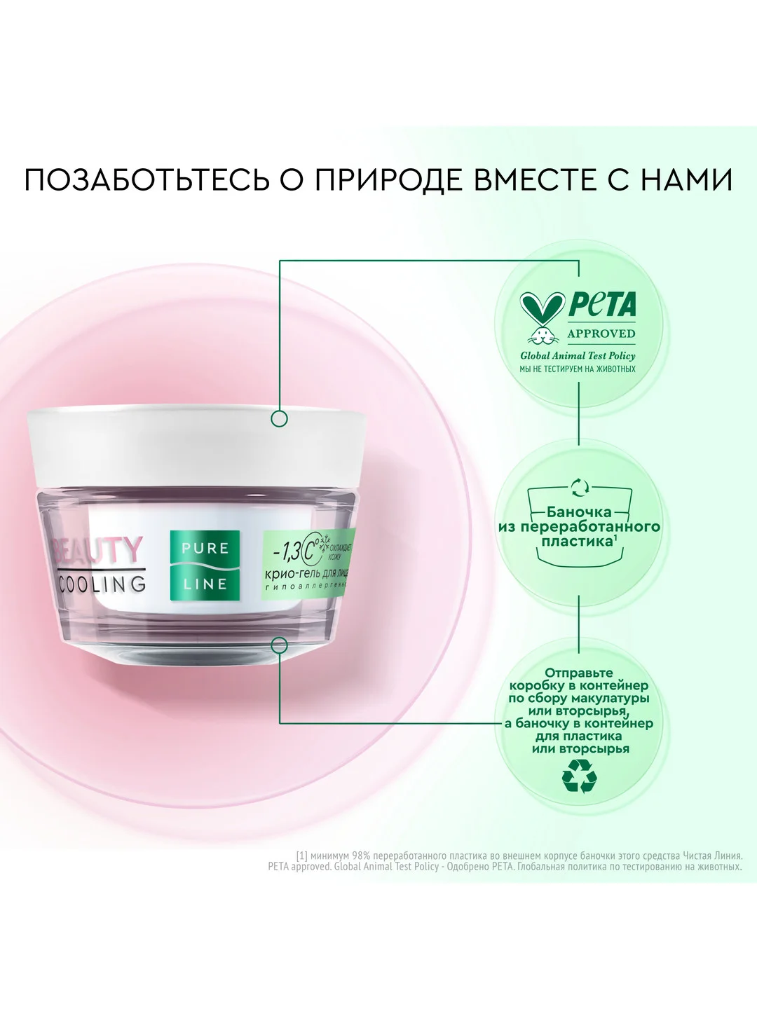 Криогель для лица Чистая Линия PURE LINE, 45 мл