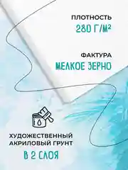 Набор холстов на подрамнике 10 х 10, грунтованный, 100% хлопок, 4 штуки