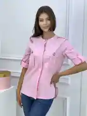 Розовый рубашка-пиджак женская, повседневная