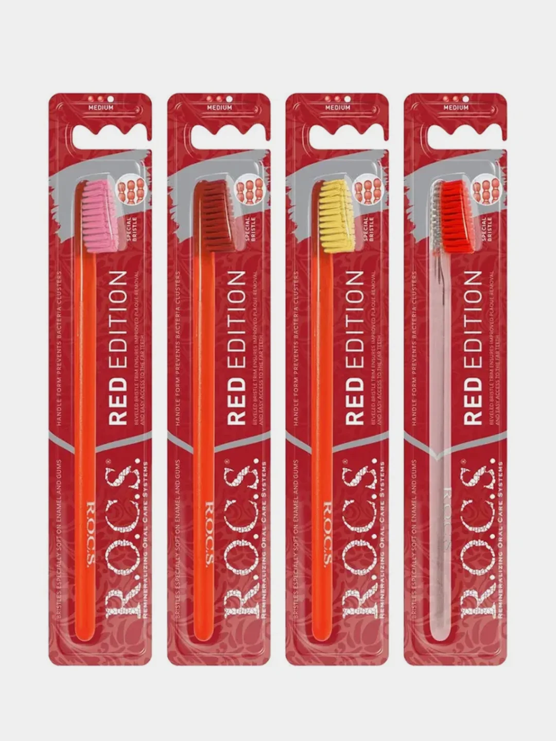 Зубная щетка R.O.C.S. "Red Edition. Классическая", средняя жесткость