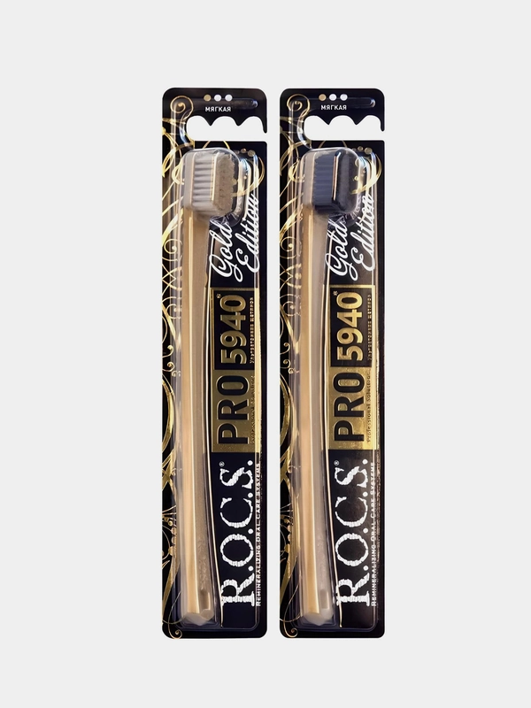 Зубная щетка R.O.C.S. PRO GOLD Edition, мягкая щетина