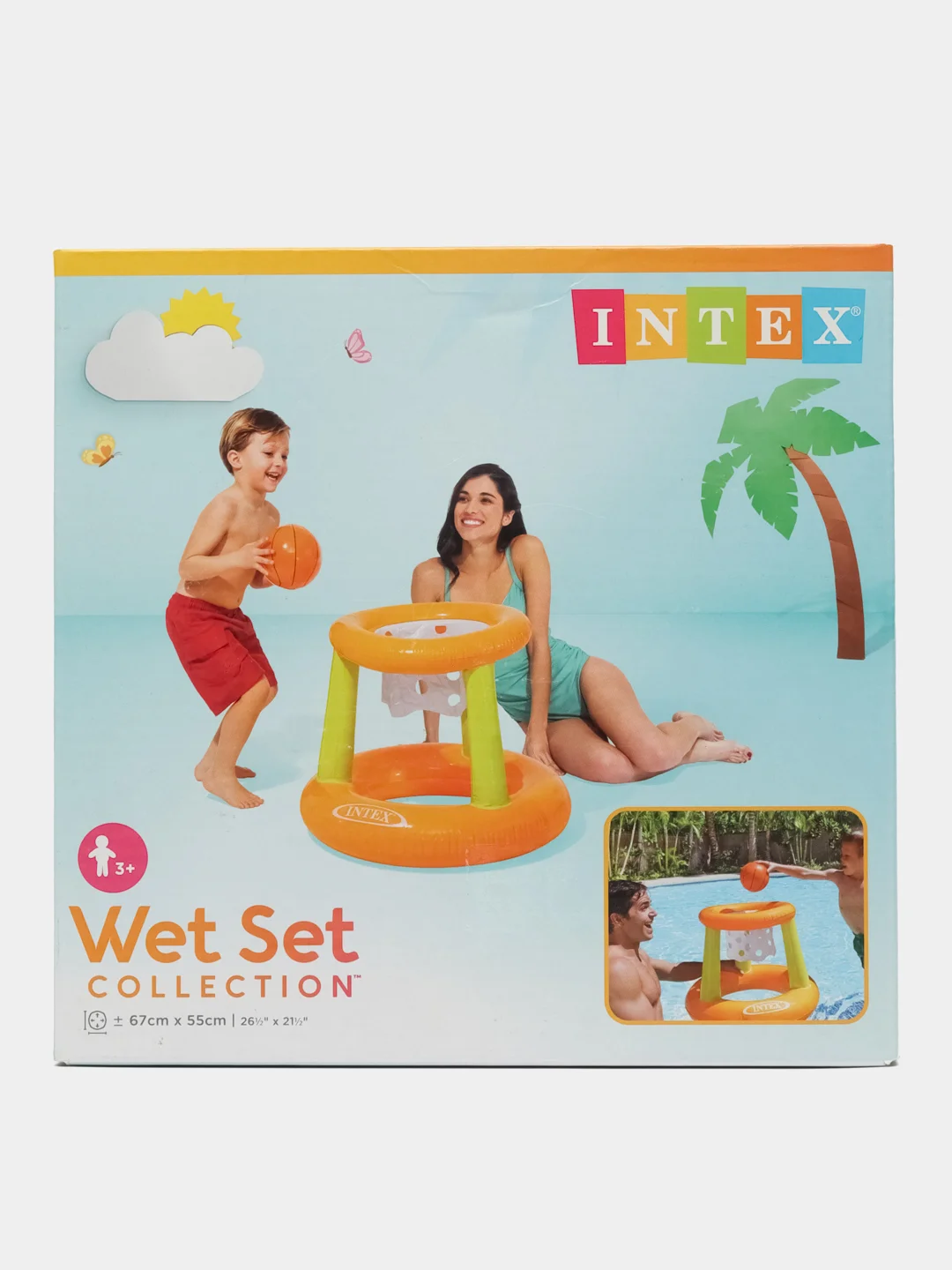 Набор для игры на воде INTEX "Баскетбол" 67х55см, корзина и мяч, от 3 лет, 58504