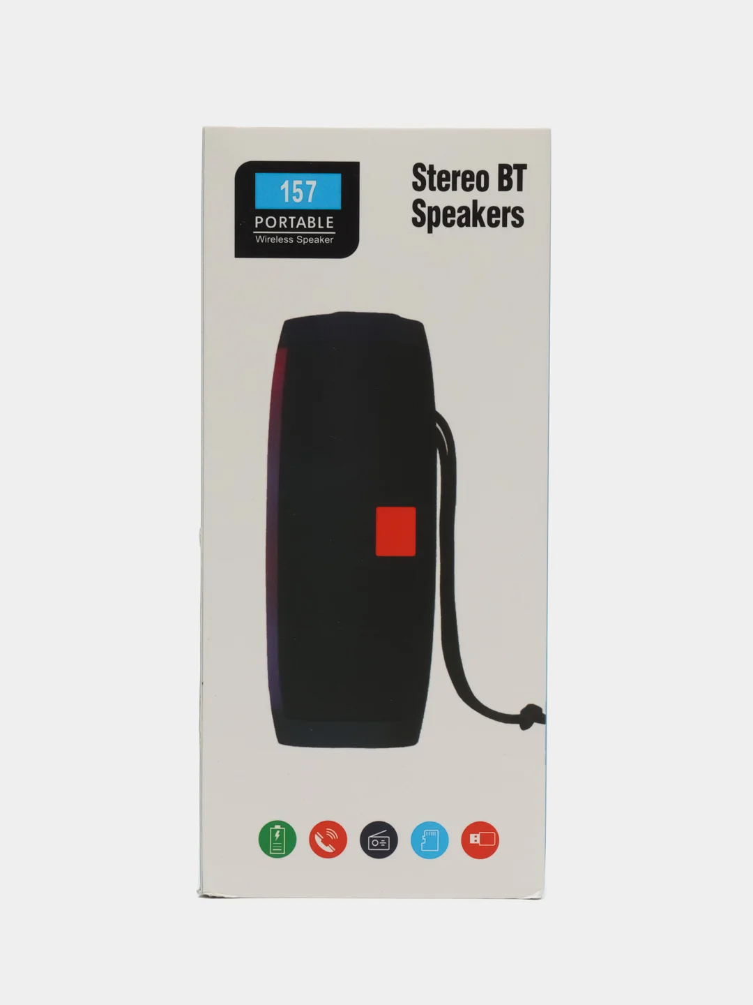 Синий портативная Bluetooth-колонка TG 157, с радио и светомузыкой, беспроводная