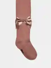 Коралловый меланж колготки детские, хлопок, на девочку, с бантиком