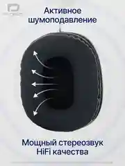 Наушники беспроводные полноразмерные, накладные, с микрофоном