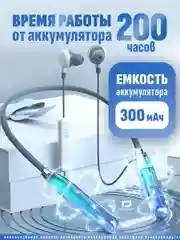 Бирюзовый наушники беспроводные (200 часов), гарнитура, спортивные с ободком, с микрофоном