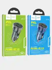 Автомобильное зарядное устройство Hoco Z47A Transparent 1xUSB, 1xUSB-C, 3А, PD30W, QC3.0