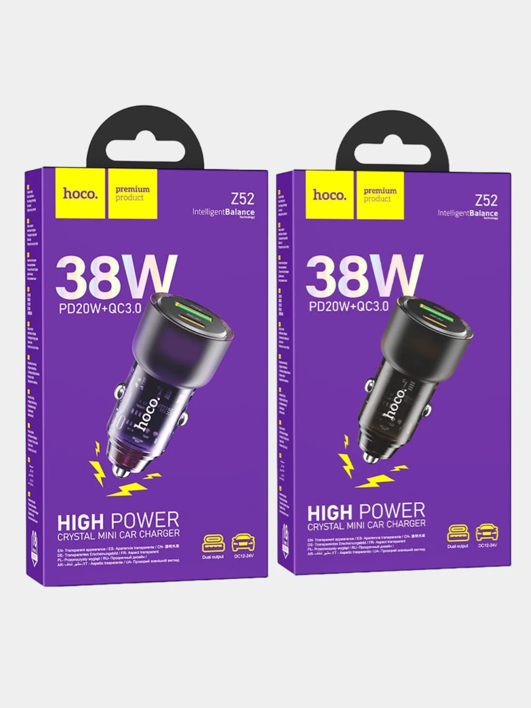 Автомобильное зарядное устройство HOCO Z52 Spacious 1xUSB, 1xUSB-C, 3А, 38W, PD20W, QC3.0