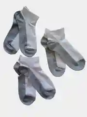 Носки белые, укороченные, с серой подошвой, 3 пары