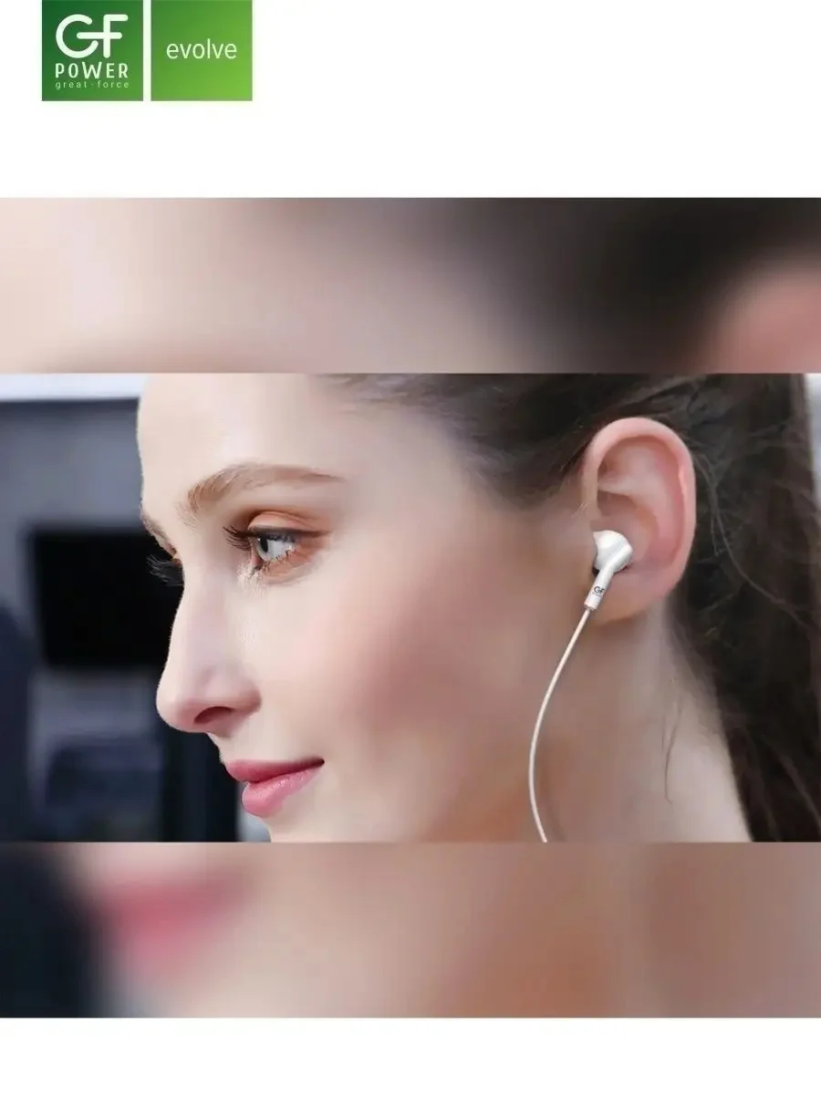 Белый наушники проводные с микрофоном GFPower M01