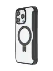 Черный чехол-книжка MagSafe для iPhone 15, 15 Pro, 15 Pro Max, BROSCORP, из экокожи, пластик, силикон