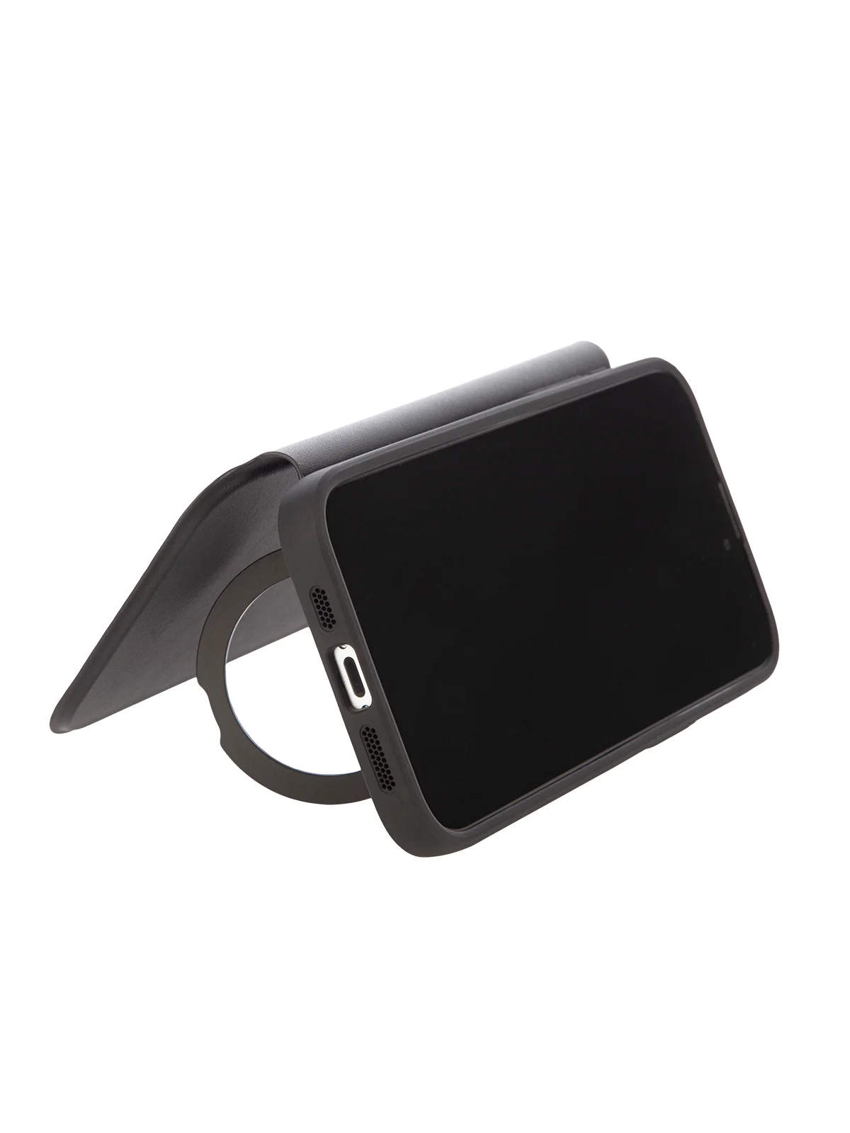 Черный чехол-книжка MagSafe для iPhone 15, 15 Pro, 15 Pro Max, BROSCORP, из экокожи, пластик, силикон