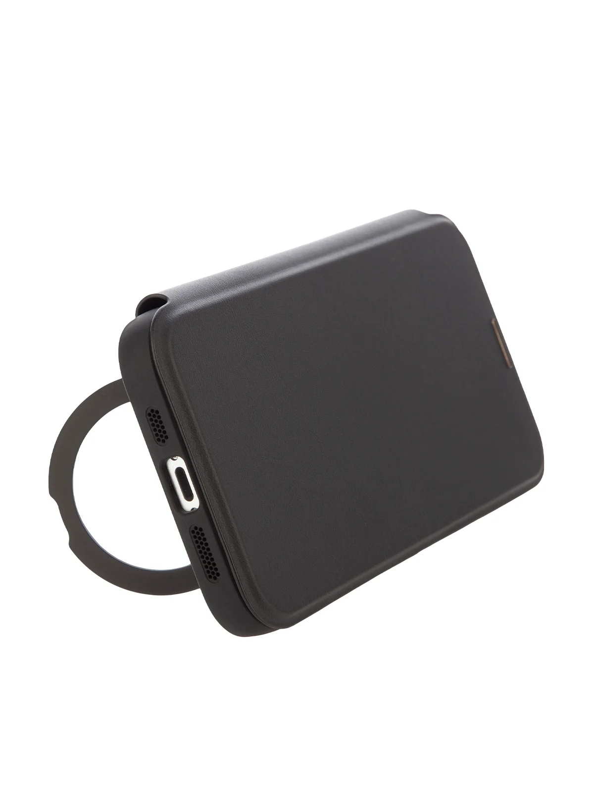 Черный чехол-книжка MagSafe для iPhone 15, 15 Pro, 15 Pro Max, BROSCORP, из экокожи, пластик, силикон
