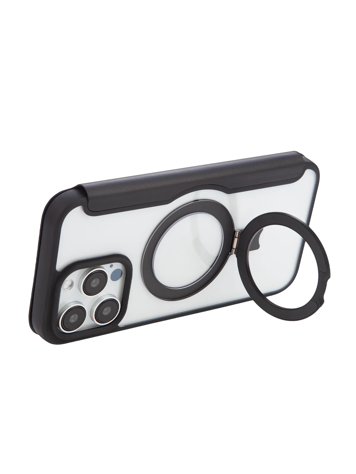 Черный чехол-книжка MagSafe для iPhone 15, 15 Pro, 15 Pro Max, BROSCORP, из экокожи, пластик, силикон