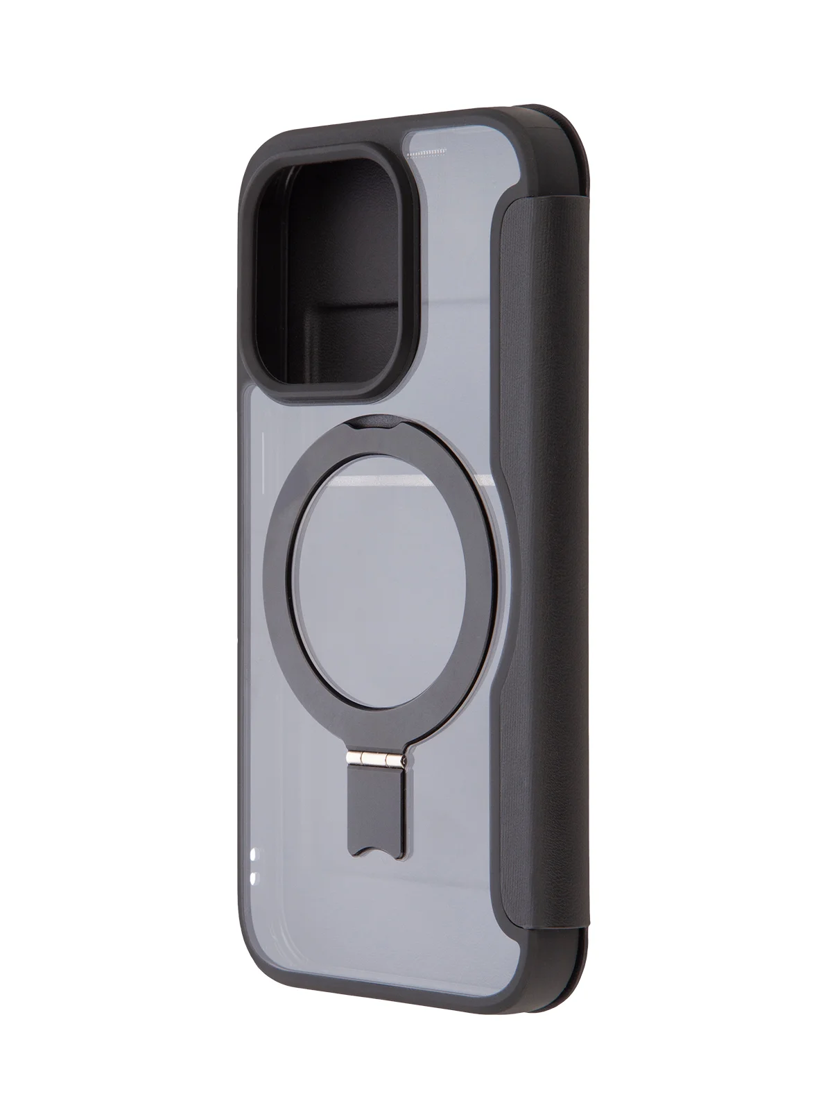 Черный чехол-книжка MagSafe для iPhone 15, 15 Pro, 15 Pro Max, BROSCORP, из экокожи, пластик, силикон