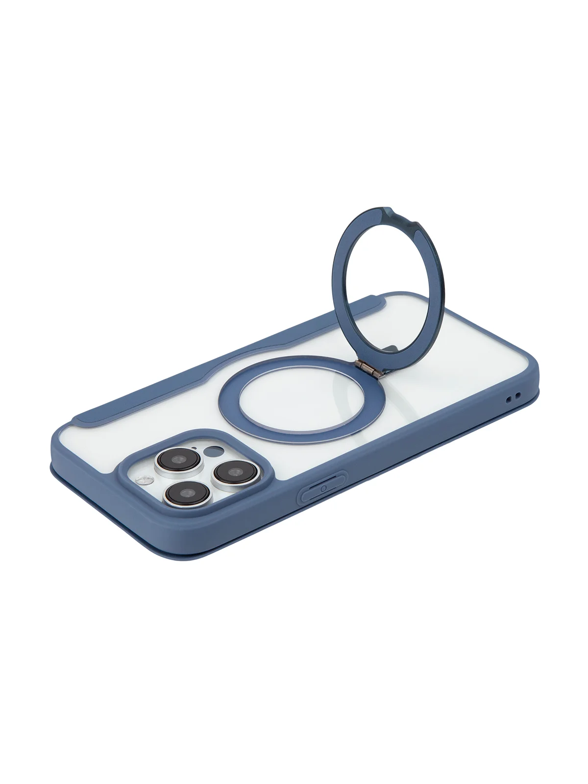 Синий чехол-книжка MagSafe для iPhone 15, 15 Pro, 15 Pro Max, BROSCORP, из экокожи, пластик, силикон