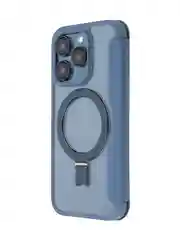 Синий чехол-книжка MagSafe для iPhone 15, 15 Pro, 15 Pro Max, BROSCORP, из экокожи, пластик, силикон