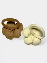 Резинки для волос, детские нарядные, цветочки, 2 штуки, бежевые