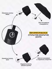 Зонт унисекс, черный