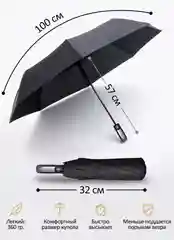 Зонт унисекс, черный