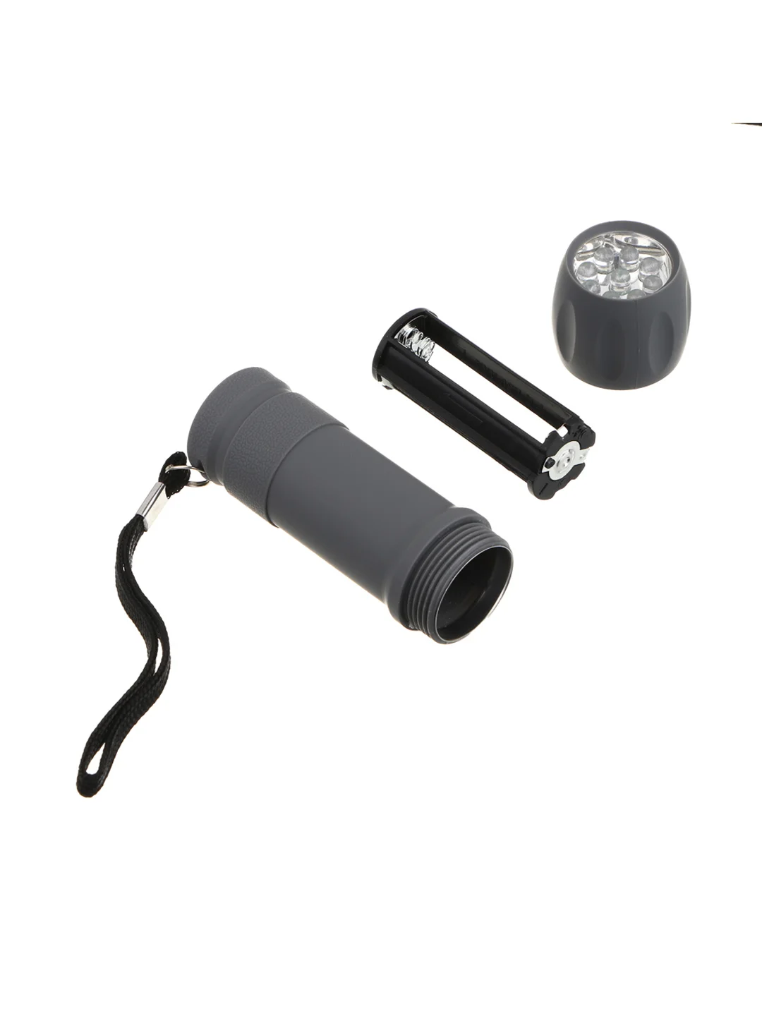 Фонарик мини, прорезиненное покрытие, 9 LED, 1 режим, 3хААА