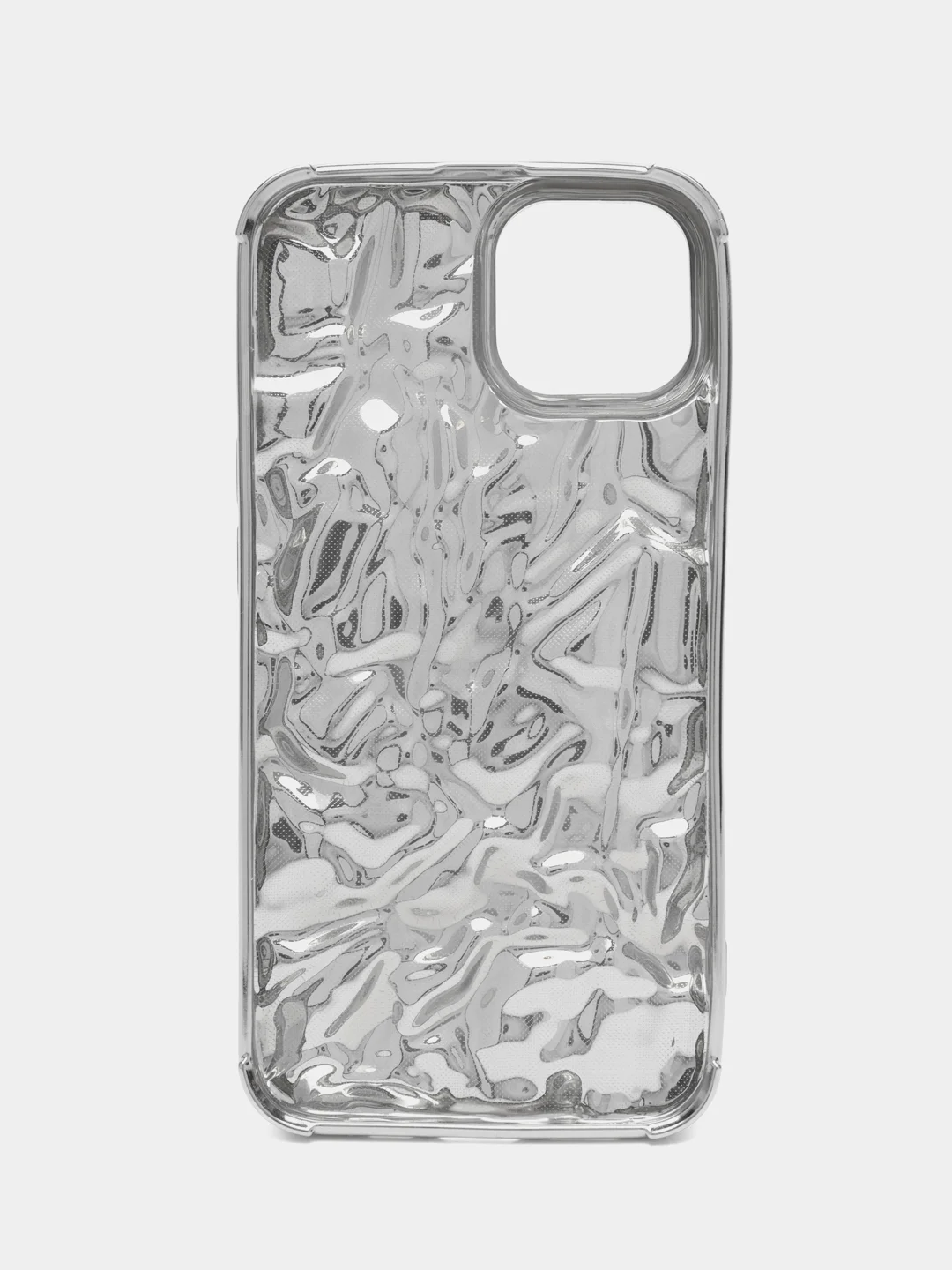 Тёмно-серый чехол для iPhone 14/15/Pro/Max фольга металл противоударный
