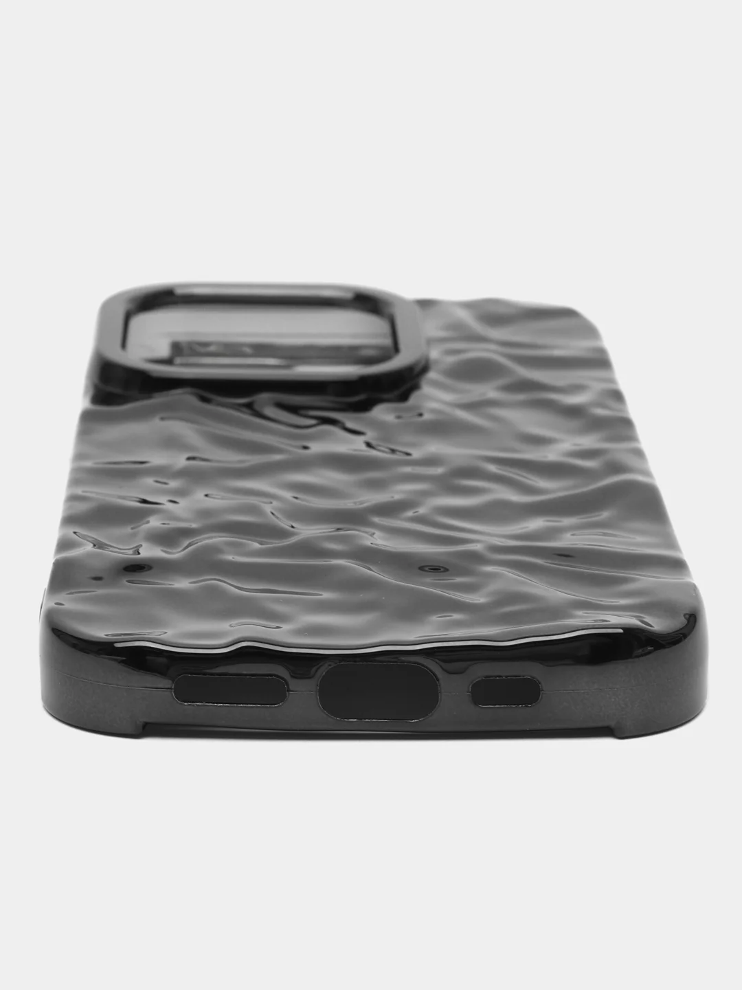 Тёмно-серый чехол для iPhone 14/15/Pro/Max фольга металл противоударный