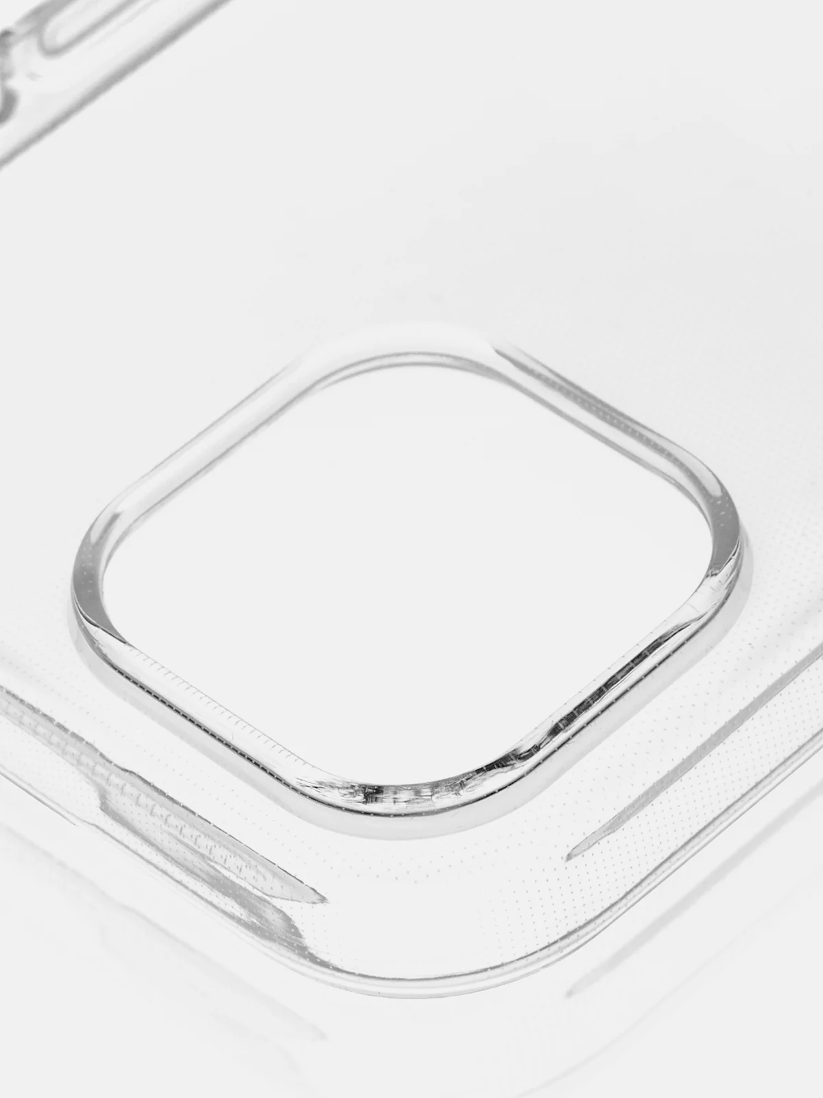 Прозрачный чехол для iPhone 15 силиконовый ROSCO прозрачный с бортиком- защитой камер и от прилипания