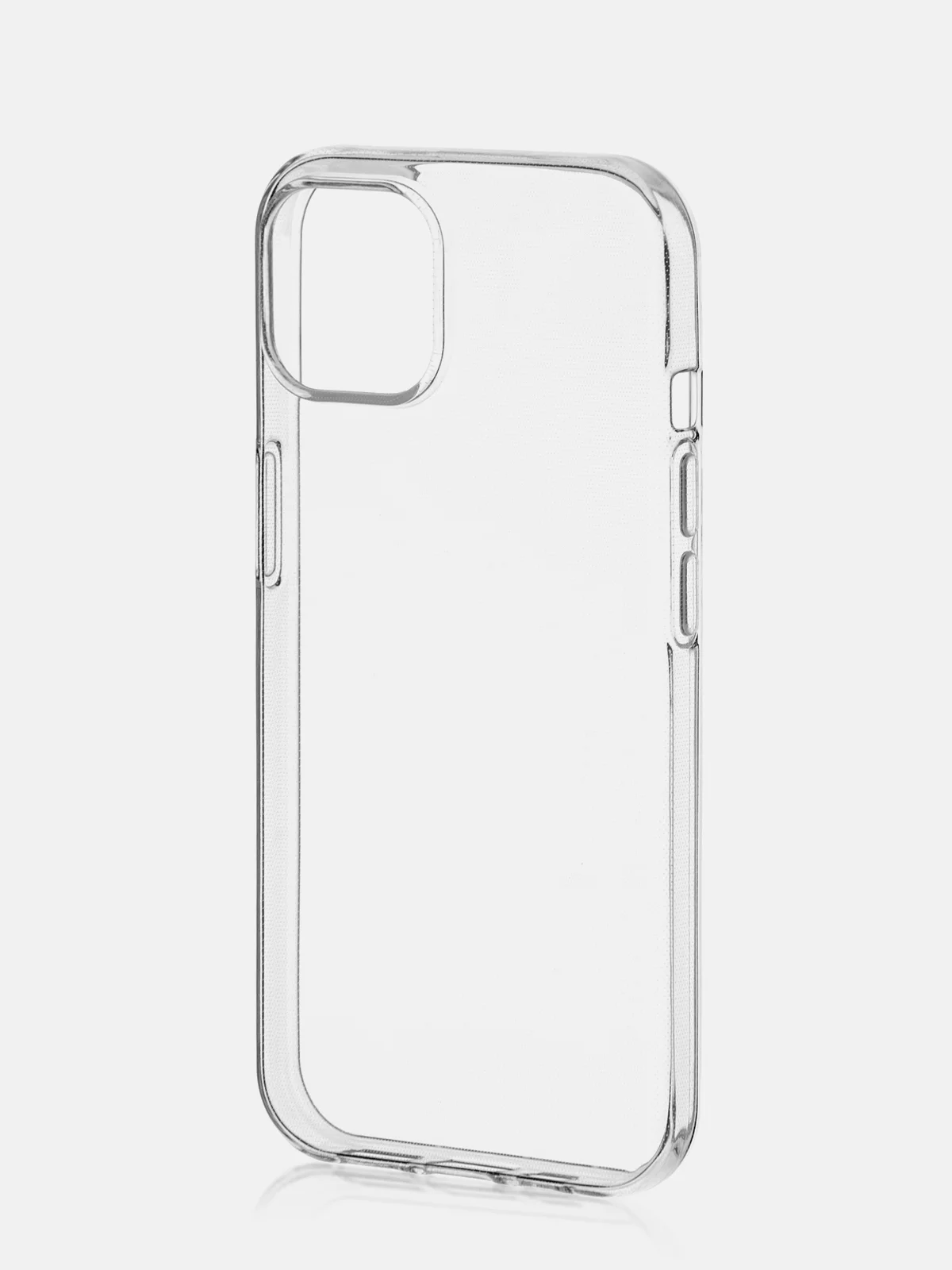 Прозрачный чехол для iPhone 15 силиконовый ROSCO прозрачный с бортиком- защитой камер и от прилипания