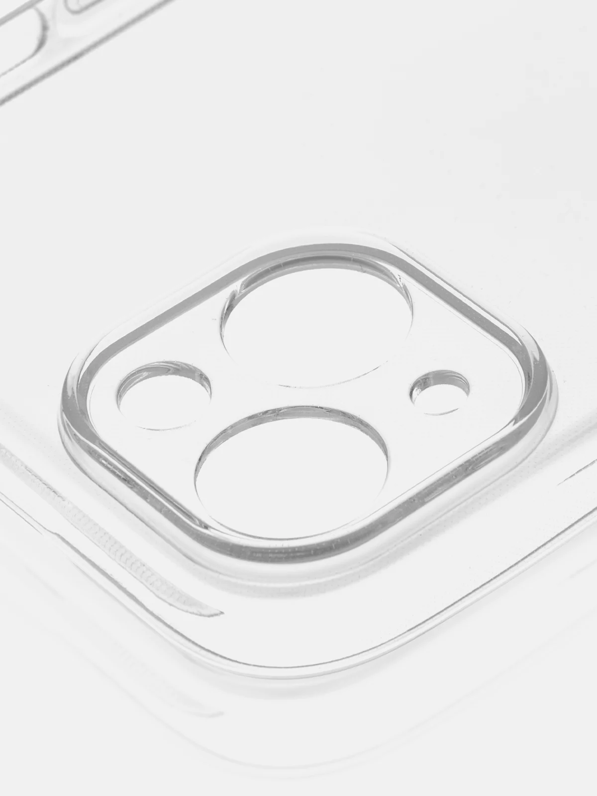 Прозрачный чехол + стекло для iPhone 15 Plus силиконовый ROSCO прозрачный с бортиком- защитой камер