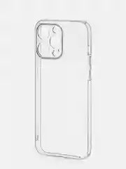 Прозрачный чехол + стекло для iPhone 15 Pro Max силиконовый ROSCO прозрачный с бортиком защитой камер