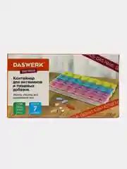 Таблетница на 7 дней для хранения таблеток и лекарств 4 приема, Прозрачный, Daswerk