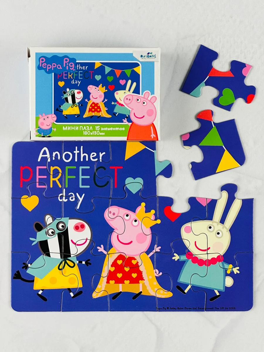 Пазл для малышей Свинка Пеппа 4 шт 15 Мозаика игра пепа Peppa Pig мультяшные любимые герои