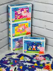 Пазл для малышей Свинка Пеппа 4 шт 15 Мозаика игра пепа Peppa Pig мультяшные любимые герои