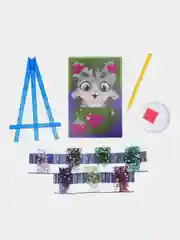 Алмазная мозаика с частичным заполнением на подставке для детей Котик, 10 х 15 см