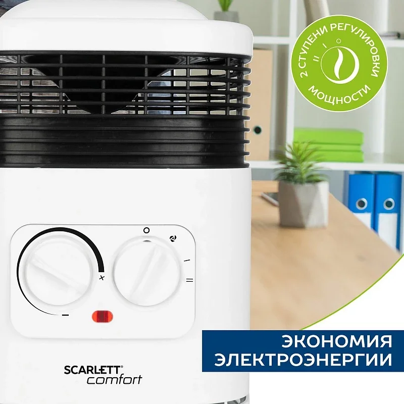 Тепловентилятор SCARLETT SC-FH1.513MC, 1500 Вт, белый