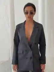 Тёмно-серый костюм классический деловой женский Blazer