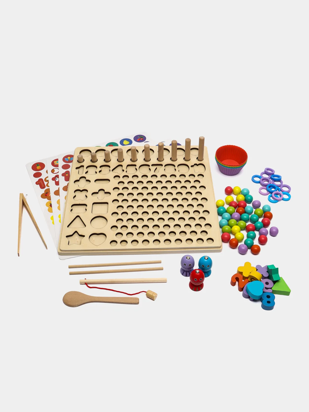 Сортер Brauberg Kids, 665248, для малышей, мозаика с шариками, развивающие игрушки, дерево