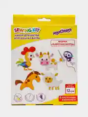 Набор для шитья игрушки Юнландия Животные фермы, кукла из фетра 4шт, швейный набор детский