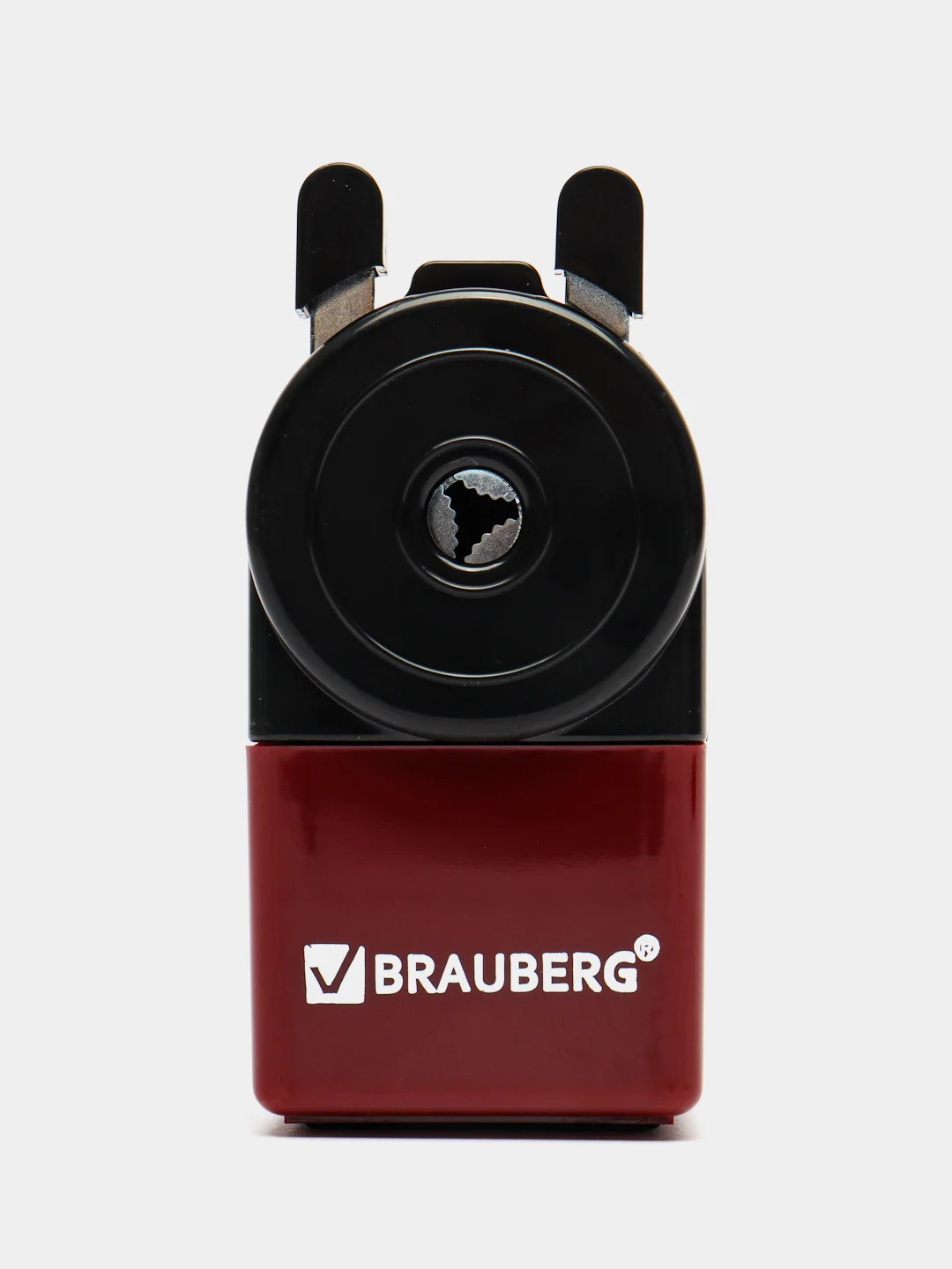 Точилка механическая BRAUBERG "JET"металлический механизм, черный/бордовый, 222517