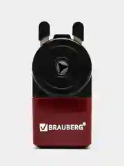 Точилка механическая BRAUBERG "JET"металлический механизм, черный/бордовый, 222517