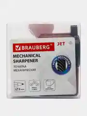 Точилка механическая BRAUBERG "JET"металлический механизм, черный/бордовый, 222517