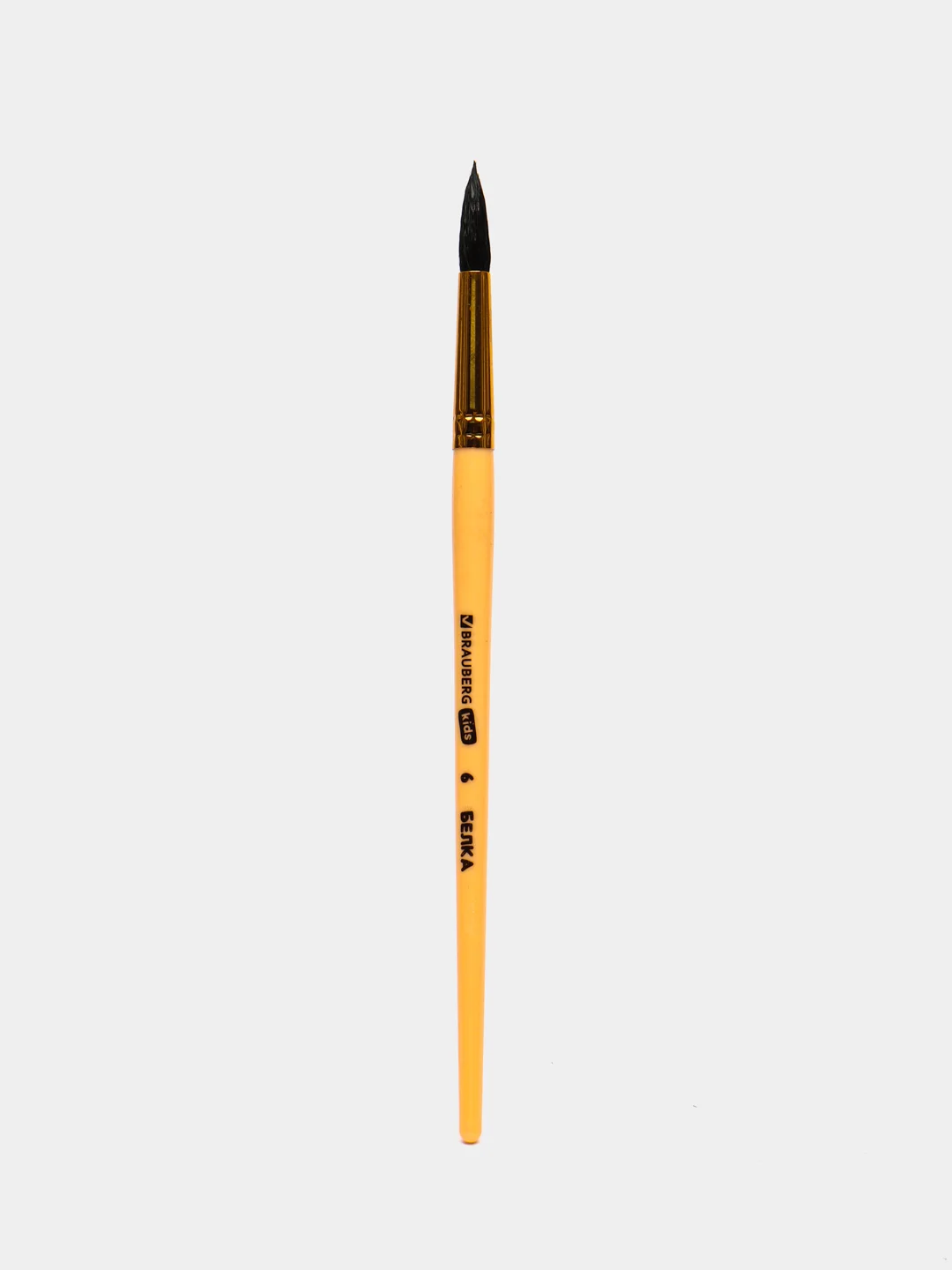 Кисти Brauberg Kids, 201083, для рисования в школу 6 шт, кисточки № 1 2 3 4 5 6, белка