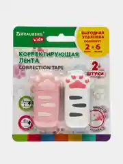 Замазка ленточная Brauberg Kids Лапки, 272498, корректирующая лента, штрих корректор, 2 шт