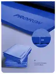 Коврик для фитнеса и йоги нескользящий складной PROIRON, размеры 1830х610х6 мм, TPE, синий