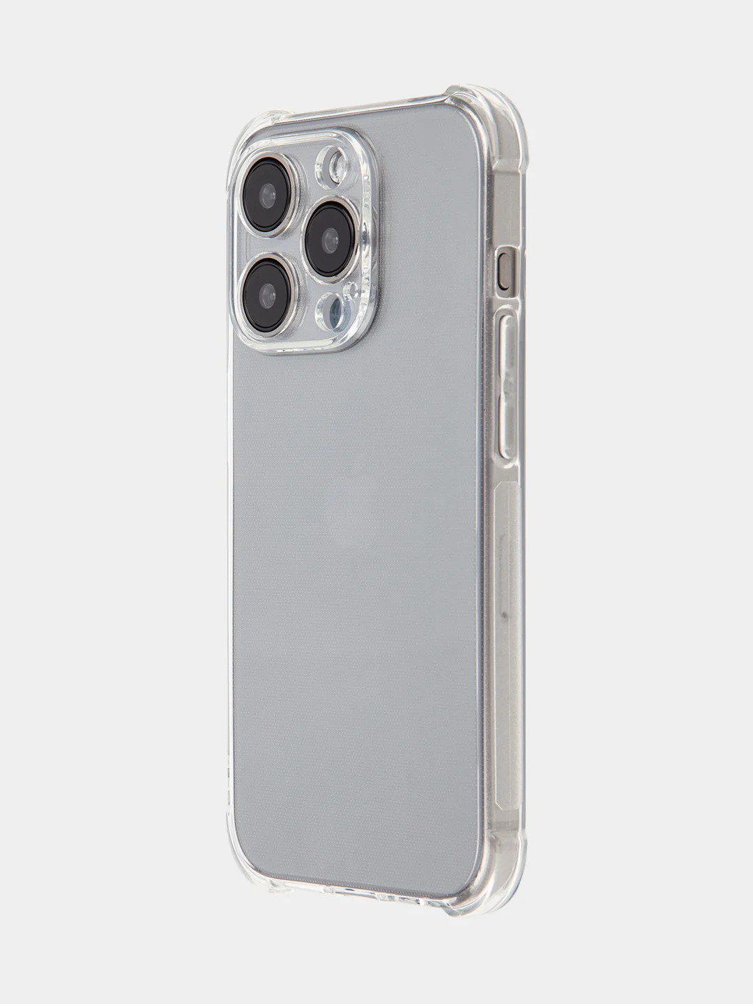 Прозрачный чехол + стекло для iPhone 15 Pro противоударный силиконовый ROSCO прозрачный с углами