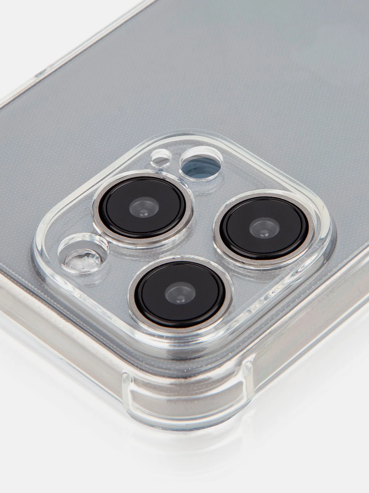 Прозрачный чехол + стекло для iPhone 15 Pro противоударный силиконовый ROSCO прозрачный с углами