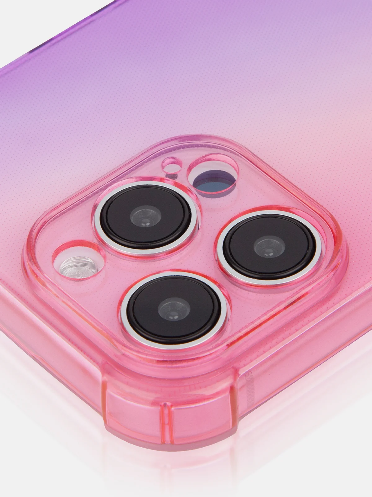 Розовый чехол + стекло для iPhone 15 Pro Max противоударный силиконовый ROSCO прозрачный с углами